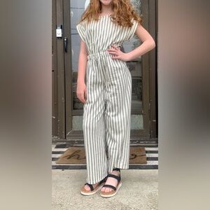 Striped Sleeveless Jumpsuit